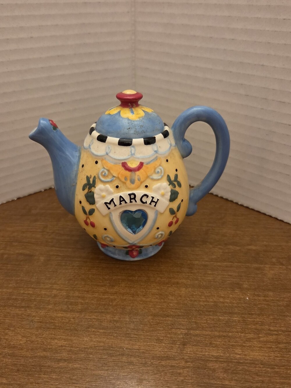 2005 Mary Engelbreit March Birthstone Mini Decorative Teapot